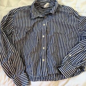 GAP Navy and White Striped Shirt